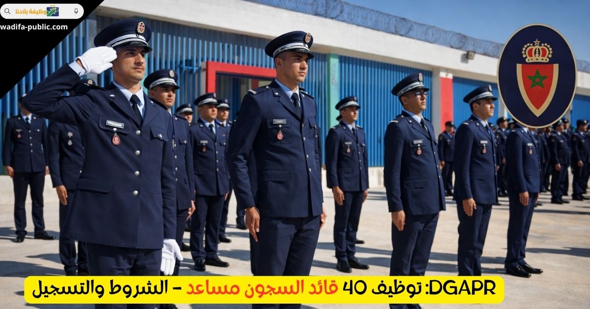 DGAPR 2026: توظيف 40 قائد السجون مساعد – الشروط والتسجيل